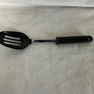 EKCO Slotted Spoon Black Excellent Nylon Stainless Steel Heat Resistant Vntg